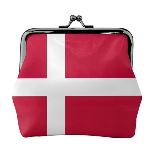 Kleine Make-up-Tasche mit dänischer Flagge für Geldbörse, Kussschloss, Bankkarte, Aufbewahrungstasche, Retro, kompakt, multifunktionale Kleingeldtasche, schwarz, Einheitsgröße, Art-Deco, Schwarz , von LXqlSS