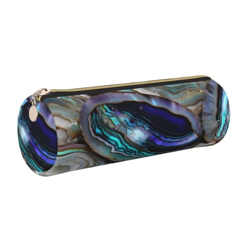 LXqlSS Abalone Perlmuttleder-Federmäppchen mit Reißverschluss, für Kugelschreiber, Tintenroller und Bleistifte von LXqlSS