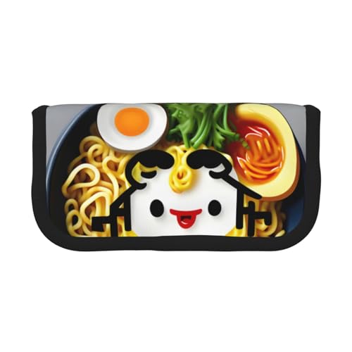 LXqlSS Eierbecher, Nudeln, Ramen, niedliches Federmäppchen, 3 Fächer, Multifunktions-Bleistiftbox mit Reißverschluss, Organizer, Stifteetui, Schreibwaren von LXqlSS