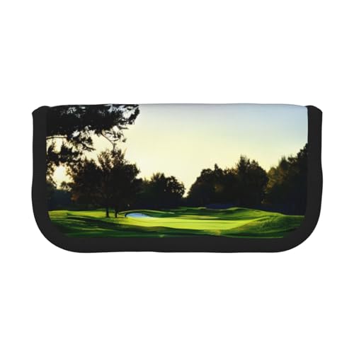 LXqlSS Niedliches Federmäppchen für Golfplatz, 3 Fächer, Multifunktions-Bleistiftbox mit Reißverschluss, Organizer für Stifte und Schreibwaren von LXqlSS