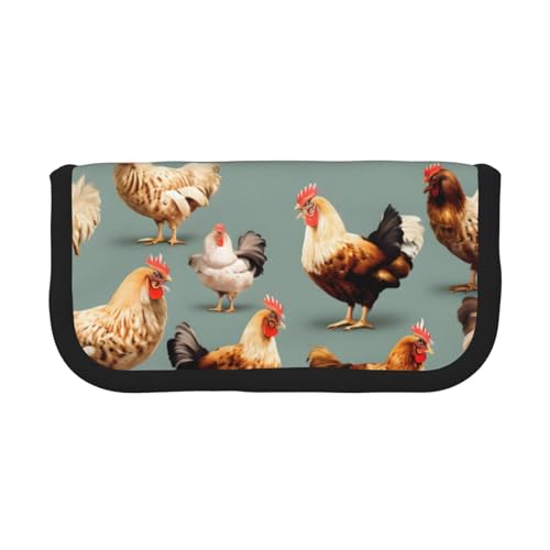 LXqlSS Niedliches Federmäppchen mit Huhn-Aufdruck, 3 Fächer, Multifunktions-Bleistiftbox mit Reißverschluss, Organizer-Bleistifttasche, Schreibwaren LXqlSS Niedliches Federmäppchen mit Huhn-Aufdruck, 3 Fächer, Multifunktions-Bleistiftbox mit Reißverschluss, Organizer-Bleistifttasche, Schreibwaren von LXqlSS