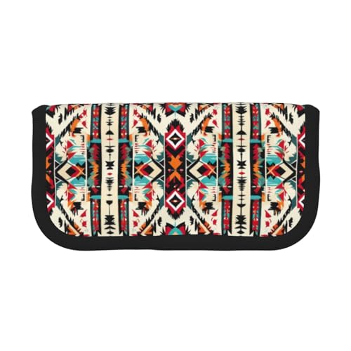 LXqlSS Niedliches Federmäppchen mit Indianer-Muster, 3 Fächer, Multifunktions-Bleistiftbox mit Reißverschluss, Organizer-Bleistifttasche, Schreibwaren von LXqlSS