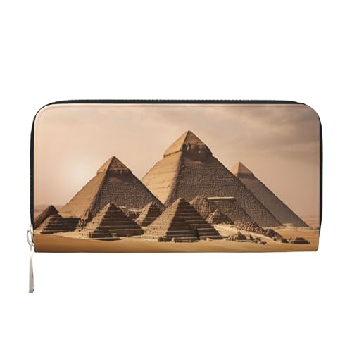 LXqlSS Pyramids of Egypt Damen-Geldbörse aus Leder mit Reißverschluss, großes Fassungsvermögen von LXqlSS