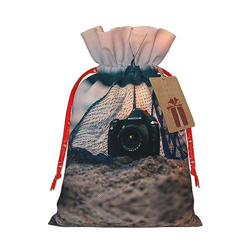 LXqlSS Seestern Fischernetze Exquisite Weihnachten Geschenktüte - Wiederverwendbare Stoff-Geschenkpapiertüten unvergessliche Geschenkerlebnisse, Schwarz , M von LXqlSS