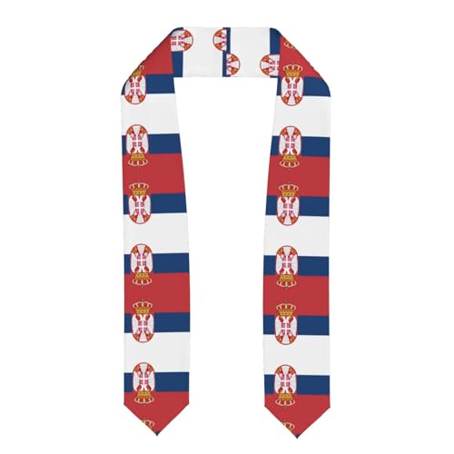 LXqlSS Unisex Erwachsene Abschlussschal Serbien Flagge Schal, Flach, One size von LXqlSS
