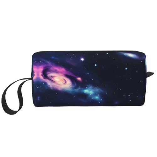 LXqlSS Universe Kosmetiktasche für Damen, Galaxie, Weltraum, tragbare Make-up-Tasche, Reise-Aufbewahrungstasche, täglicher Empfang, Kulturbeutel, große Kapazität, Weiß, Einheitsgröße, weiß, von LXqlSS
