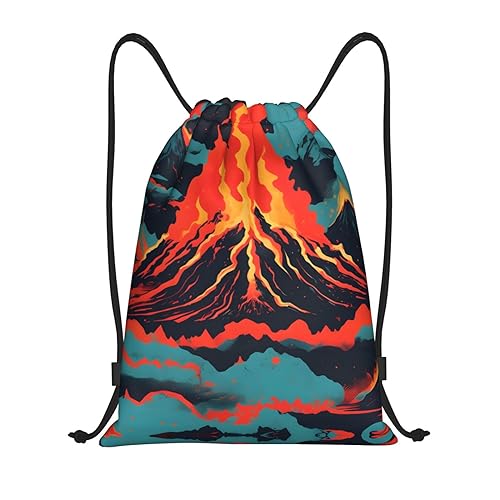 LXqlSS Weltkarte aus Gewürzen. Die Tasche mit Kordelzug kann als Pooltasche, Strandtasche, Reisetasche, Campingtasche usw. verwendet werden., Vulkan, Small von LXqlSS