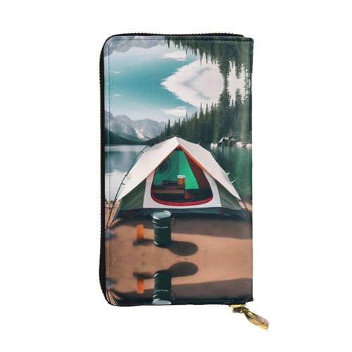 Las Vegas Sunset 1 Ledergeldbörse für Damen und Herren, große Geldscheine mit 12 Kartenfächern, Brieftasche, Reisepasshülle, Campingsee, Einheitsgröße von LXqlSS