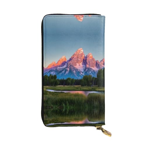 Las Vegas Sunset 1 Ledergeldbörse für Damen und Herren, große Geldscheine mit 12 Kartenfächern, Brieftasche, Reisepasshülle, Grand Teton Nationalpark, Einheitsgröße von LXqlSS