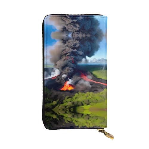 Las Vegas Sunset 1 Ledergeldbörse für Damen und Herren, große Geldscheine mit 12 Kartenfächern, Brieftasche, Reisepasshülle, Kilauea Volcano Bloom, Einheitsgröße von LXqlSS