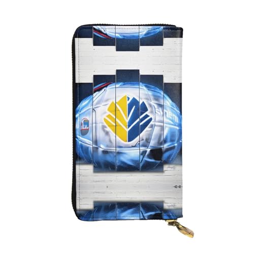 Ledergeldbörse mit Lavendelblüten für Damen und Herren, große Geldscheine mit 12 Kartenfächern, Brieftasche, Reisepasshülle, Eishockey-Kunstmuster, Einheitsgröße von LXqlSS