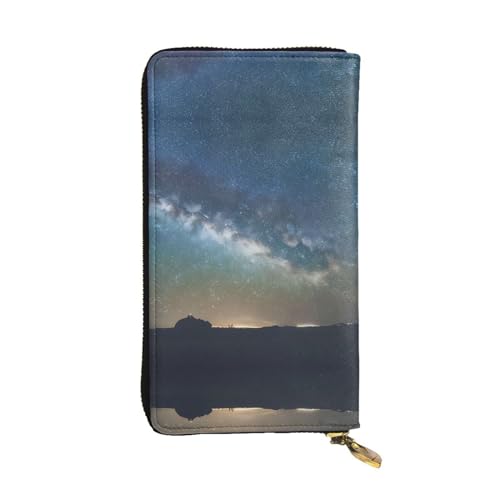 Ledergeldbörse mit Sternenhimmel, für Damen und Herren, große Geldscheine mit 12 Kartenfächern, Brieftasche, Reisepasshülle, Sternenhimmel Weltraum, Einheitsgröße von LXqlSS
