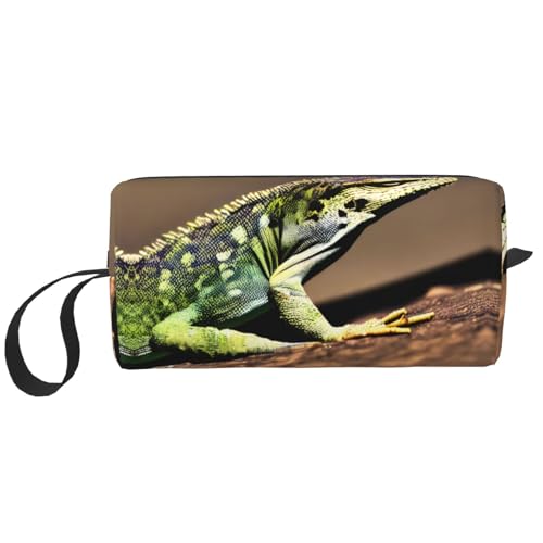 Lizard HD-Kosmetiktasche für Damen, tragbare Make-up-Tasche, Reise-Aufbewahrungstasche, täglicher Empfang, Kulturbeutel, große Kapazität, Weiß, Einheitsgröße, weiß, Einheitsgröße von LXqlSS