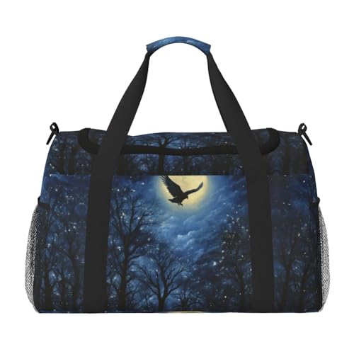 Night Sky Print Weekender Übernachtung Handgepäcktasche Gym Gepäck Tasche Seesack für Reisen Damen, Schwarz, Einheitsgröße von LXqlSS