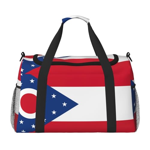 Ohio State Flag Print Weekender Overnight Carry On Bag Gym Luggage Bag Duffel Bag for Travel Women, Schwarz, Einheitsgröße von LXqlSS