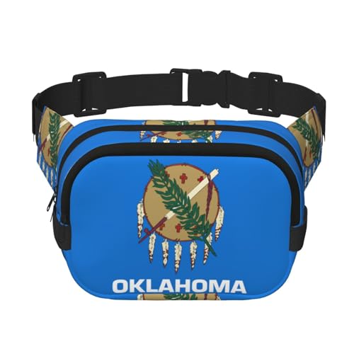 Oklahoma Bundesstaatsflagge, niedlich, groß, schwarz, Bauchtasche für Damen, Umhängetasche, Nylon, modische Bauchtasche, Schwarz, Einheitsgröße Oklahoma Bundesstaatsflagge, niedlich, groß, schwarz, Bauchtasche für Damen, Umhängetasche, Nylon, modische Bauchtasche, Schwarz, Einheitsgröße von LXqlSS