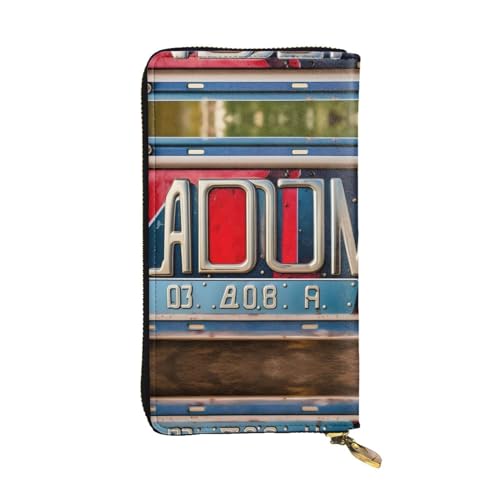 Pigs in Farm Ledergeldbörse für Damen und Herren, große Geldscheine mit 12 Kartenfächern, Brieftasche, Reisepasshülle, Altes Lizenzbild, Einheitsgröße von LXqlSS