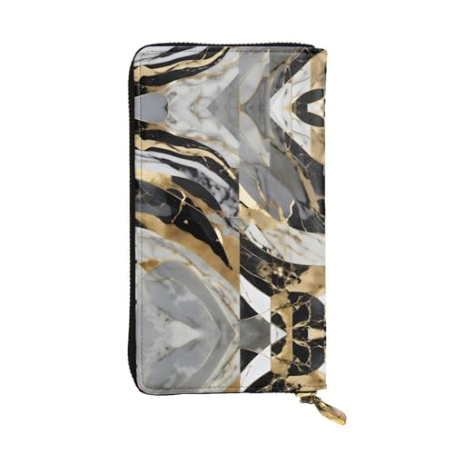 Pigs in Farm Ledergeldbörse für Damen und Herren, große Geldscheine mit 12 Kartenfächern, Brieftasche, Reisepasshülle, Luxuriöser Marmor, Einheitsgröße von LXqlSS