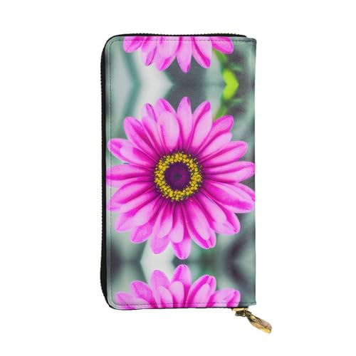 Rainbow Lines Ledergeldbörse für Damen und Herren, große Geldscheine mit 12 Kartenfächern, Brieftasche, Reisepasshülle, rosa blume, Einheitsgröße von LXqlSS