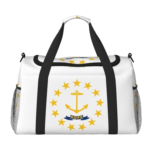 Rhode Island State Flag Print Weekender Overnight Carry On Bag Gym Luggage Bag Duffel Bag for Travel Women, Schwarz, Einheitsgröße von LXqlSS