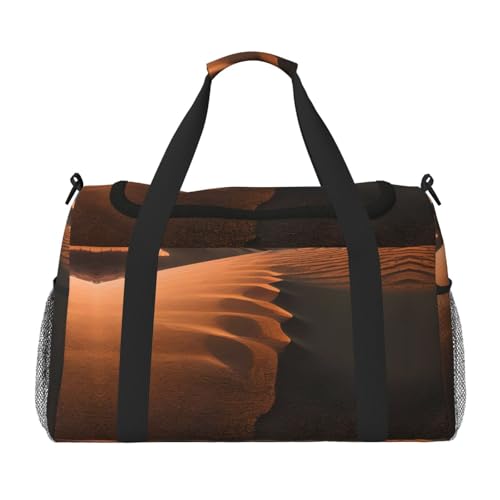 Sanddünen Print Weekender Übernachtung Handgepäcktasche Gym Gepäck Tasche Seesack für Reisen Damen, Schwarz, Einheitsgröße von LXqlSS