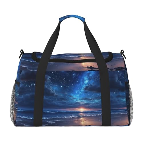 Starry Night Sky Deep Print Weekender Overnight Carry On Bag Gym Luggage Bag Duffel Bag for Travel Women, Schwarz, Einheitsgröße von LXqlSS