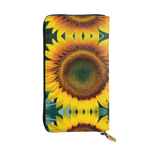 Strandlandschaften Ledergeldbörse für Damen und Herren, große Geldscheine mit 12 Kartenfächern, Brieftasche, Reisepasshülle, You are My Sunshine Sunflower, Einheitsgröße von LXqlSS