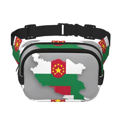 Tadschikistan-Flagge, Karte mit Kreis und Sternen, niedlich, groß, schwarz, Gürteltasche für Damen, Umhängetasche, Nylon, modische Bauchtasche, Schwarz, Einheitsgröße Tadschikistan-Flagge, Karte mit Kreis und Sternen, niedlich, groß, schwarz, Gürteltasche für Damen, Umhängetasche, Nylon, modische Bauchtasche, Schwarz, Einheitsgröße von LXqlSS