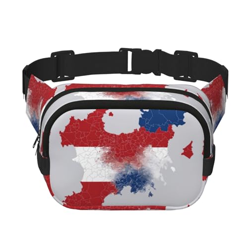 Tschechische Republik Animation Flagge Karte Druck Niedlich Groß Schwarz Bauchtasche für Frauen Crossbody Hüfttasche Nylon Modische Bauchtasche, Schwarz, Einheitsgröße von LXqlSS