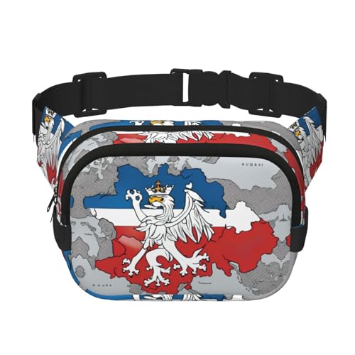 Tschechische Republik Positionsflagge, Kartendruck, niedlich, groß, schwarz, Gürteltasche für Damen, Umhängetasche, Nylon, modische Bauchtasche, Schwarz, Einheitsgröße Tschechische Republik Positionsflagge, Kartendruck, niedlich, groß, schwarz, Gürteltasche für Damen, Umhängetasche, Nylon, modische Bauchtasche, Schwarz, Einheitsgröße von LXqlSS