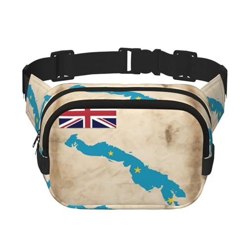 Tuvalu Bauchtasche für Damen, Motiv: Karte mit drei Sternen, niedlich, groß, schwarz, Umhängetasche, Nylon, modische Bauchtasche, Schwarz, Einheitsgröße Tuvalu Bauchtasche für Damen, Motiv: Karte mit drei Sternen, niedlich, groß, schwarz, Umhängetasche, Nylon, modische Bauchtasche, Schwarz, Einheitsgröße von LXqlSS