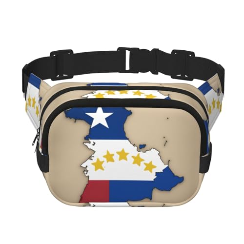 Venezuela-Karte mit gelbem Sternen-Aufdruck, niedlich, groß, schwarz, Gürteltasche für Damen, Umhängetasche, Nylon, modische Bauchtasche, Schwarz, Einheitsgröße Venezuela-Karte mit gelbem Sternen-Aufdruck, niedlich, groß, schwarz, Gürteltasche für Damen, Umhängetasche, Nylon, modische Bauchtasche, Schwarz, Einheitsgröße von LXqlSS