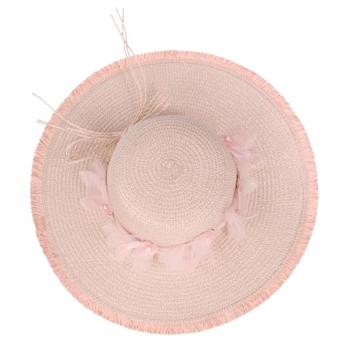 LY4U Damen Schlapp Sonnenhut mit Breiter Krempe UPF 50+ mit Spitzenblume, Faltbarer UV-Schutz Strandhut für Reisen, Sommer Outdoor von LY4U