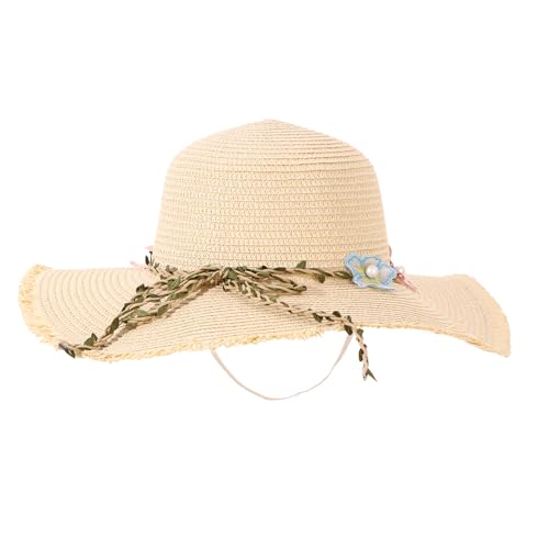 LY4U Damen Strohhut, Damen Sonnenhüte UPF 50, Sommer Strand Hut für Mädchen, Floppy Faltbarer Roll-Up Reisehut von LY4U