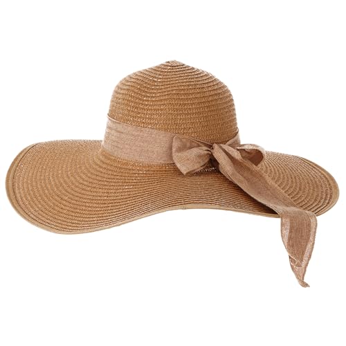 LY4U Damen Strohhut, Sommer UPF 50 Sonnenhut, Breiter Krempe Strandhut, Faltbare Roll-up Schlapphüte für Frauen Dame und Mädchen von LY4U