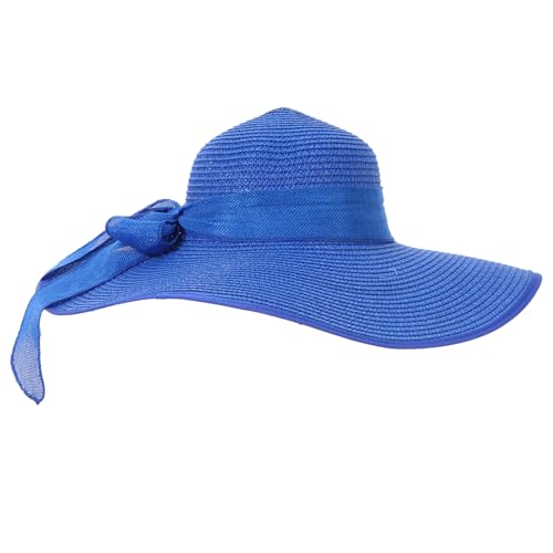 LY4U Damen Strohhut, Sommer UPF 50 Sonnenhut, Breiter Krempe Strandhut, Faltbare Roll-up Schlapphüte für Frauen Dame und Mädchen von LY4U