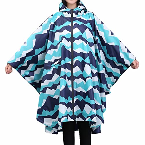 LY4U Damen Wasserdichter Regen Poncho Mantel Herren Wiederverwendbare Leichte Outdoor Regenmäntel Reißverschluss Regenbekleidung Regenjacke mit Kapuze von LY4U