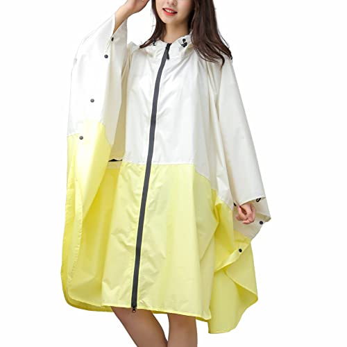 LY4U Damen Wasserdichter Regen Poncho Mantel Herren Wiederverwendbare Leichte Outdoor Regenmäntel Reißverschluss Regenbekleidung Regenjacke mit Kapuze von LY4U