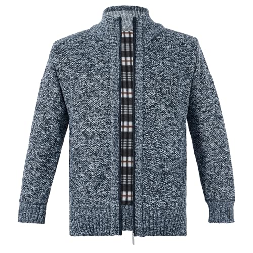 LY4U Herren Cardigan Full Zip Strickpullover, Stehkragenpullover für Herren Langarm, Dicker Pullover Slim Fit von LY4U