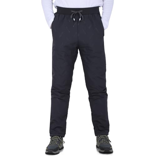 LY4U Herren Fleece Jogginghose Winter Thermal Warm Hose, Lässige Trainingshose mit Reißverschlusstaschen von LY4U