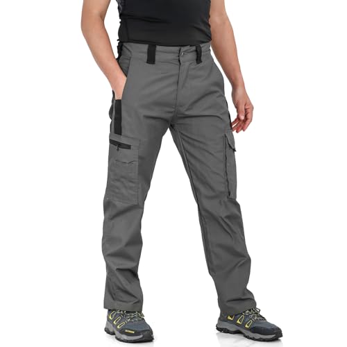 LY4U Herren Heavy Duty Arbeitshose mit Mehreren Taschen Cargo Kampfhose zum Wandern Casual Outdoor Camping von LY4U