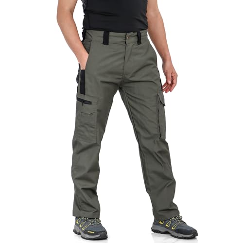 LY4U Herren Heavy Duty Arbeitshose mit Mehreren Taschen Cargo Kampfhose zum Wandern Casual Outdoor Camping von LY4U