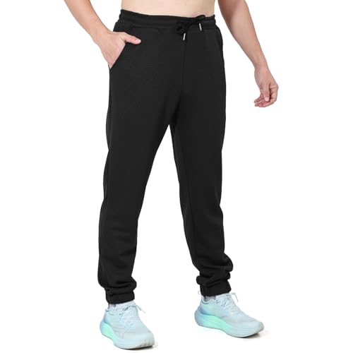 LY4U Herren Jogginghose 4-Wege-Stretch Elastische Taille und Bündchen Knöchel Gym Workout Hose mit Kordelzug, Trainingshose für lässige Sportbekleidung von LY4U