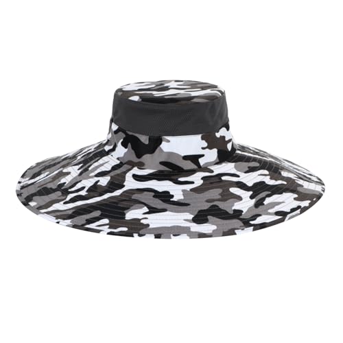 LY4U Herren Sonnenhut, 15cm Breite Krempe UPF 50+ Sommer Camouflage Hut, Outdoor Wandern Angeln Trekking Kappen mit Verstellbarem Riemen von LY4U