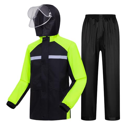 LY4U Herren Wasserdichte Jacken, Leichter Regenanzug mit Kapuze, Motorrad Wasserdichter Anzug, Wasserdichte Jacke und Hose zum Angeln, Wandern, Radfahren, Grün S LY4U Herren Wasserdichte Jacken, Leichter Regenanzug mit Kapuze, Motorrad Wasserdichter Anzug, Wasserdichte Jacke und Hose zum Angeln, Wandern, Radfahren, Grün S von LY4U