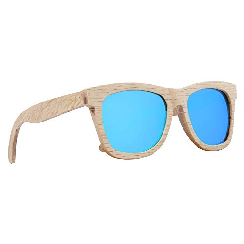 LY4U Herren- und Damen-Sonnenbrille aus Holz Vintage Eyewear Polarized Lenses Unisex-Sonnenbrille mit Bambusbox von LY4U