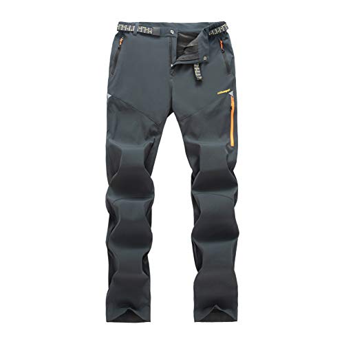 LY4U Outdoor Hose Atmungsaktive Schnell Trocknende Lässige Wanderhose für Herren mit Reißverschlusstasche Grau L von LY4U