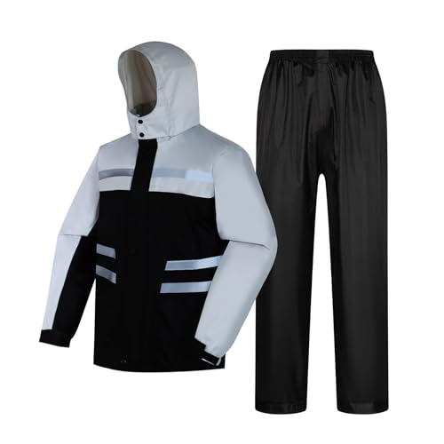 LY4U Wasserdichter Regenanzug, Leichte Regenjacke und Hose mit Kapuze, Regenmantel Unisex Regenjacke im Freien, Anti Sturm Regenbekleidung mit Kapuze LY4U Wasserdichter Regenanzug, Leichte Regenjacke und Hose mit Kapuze, Regenmantel Unisex Regenjacke im Freien, Anti Sturm Regenbekleidung mit Kapuze von LY4U