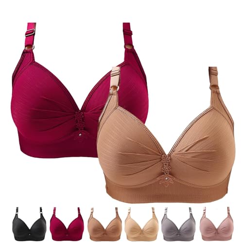 LYAART 2023 Bequemer Unterwäsche-BH in Übergröße, Push-up-BHS für den Alltag für Damen, Bralettes für Damen mit Halt (36/80,E+2PCS) von LYAART