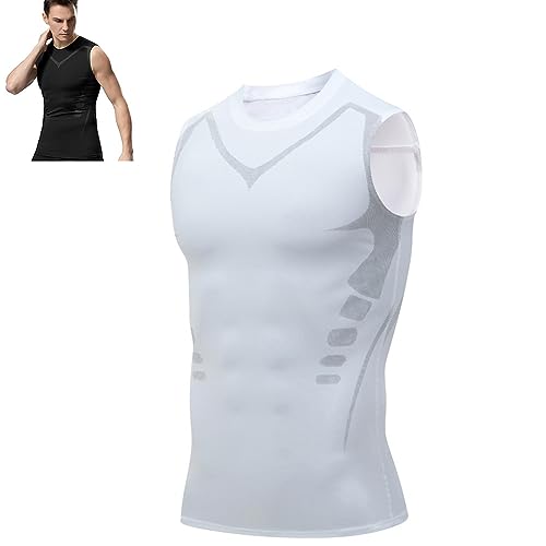 LYAART Ionic Shaping Weste, Herren Body Shaper Schlankheitsweste, Herren Kompressionsshirt Schlankheitsunterhemd (White,XL) von LYAART